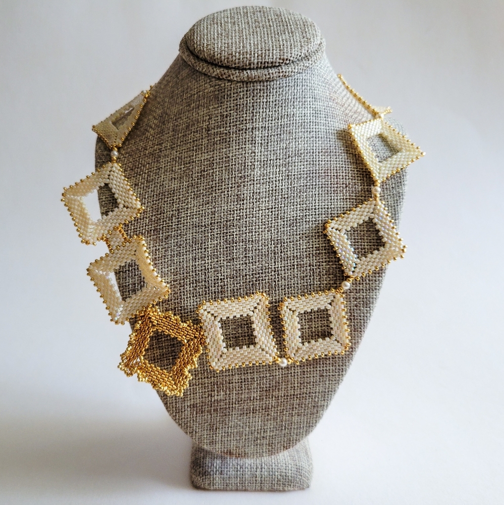 "The Missing Painting" Handcrafted Beaded Necklace